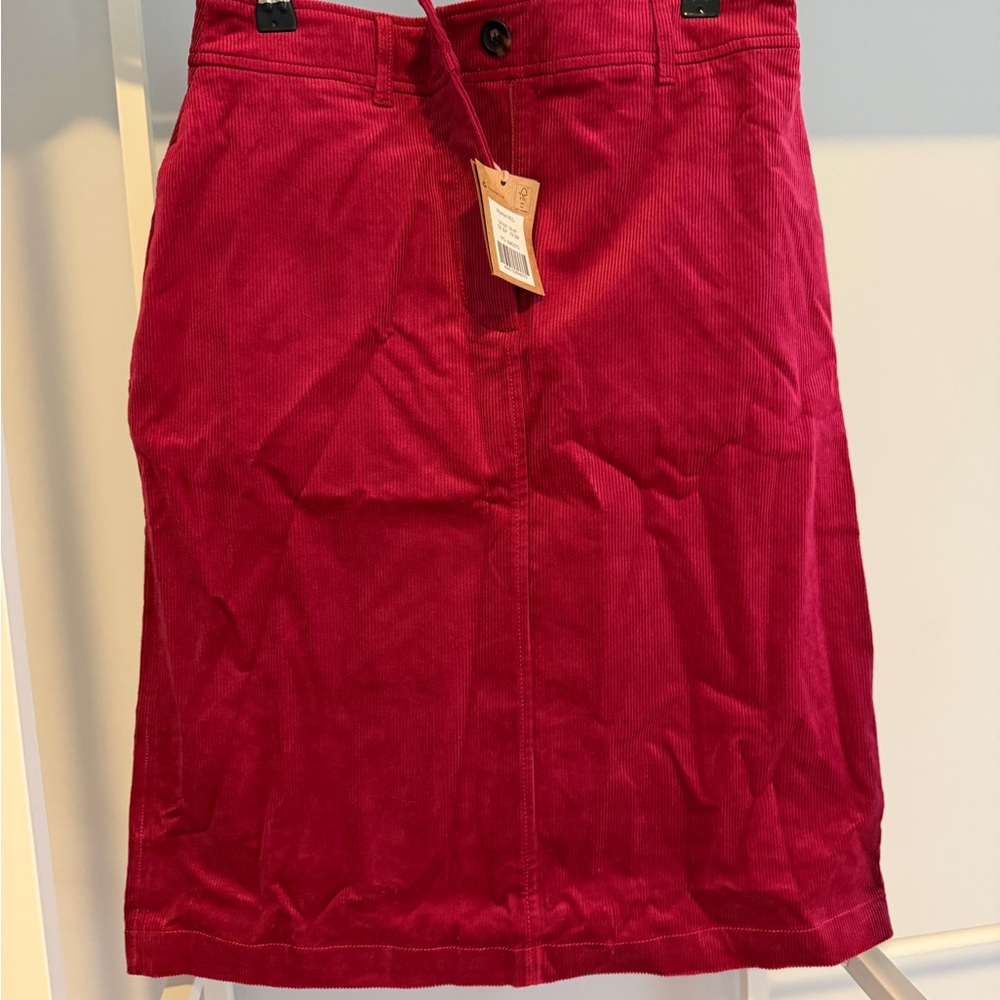 Boden Rich Red Corduroy Pencil Skirt